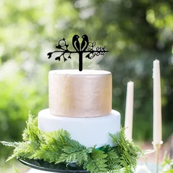 Black Acrylic Two Love Birds Cake Topper Wedding Cake Toppers Engagement Topper Cake Accessory
Black Acrylic Two Love Birds Cake Topper Wedding Cake Toppers Engagement Topper Cake Accessory