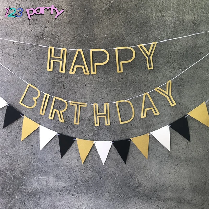 1pc 2.5m Golden glitter pull flower hollow Happy Birthday children birthday pennant flag party decoration baby shower supplies
1pc 2.5m Golden glitter pull flower hollow Happy Birthday children birthday pennant flag party decoration baby shower supplies
