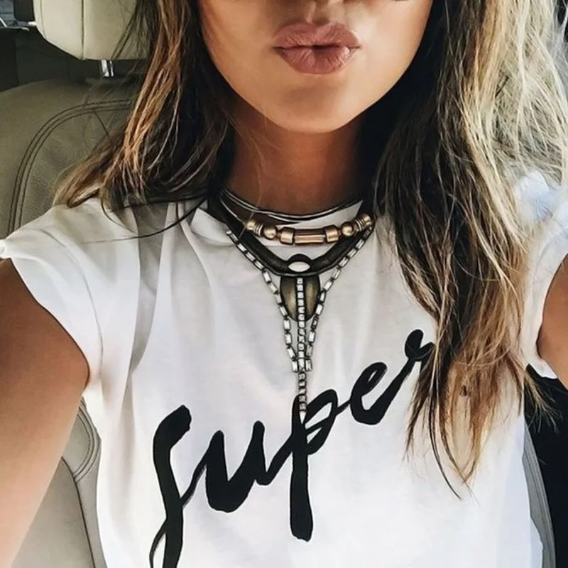 Brand 2019 New T Shirt Women Fashion Letter Print Tee Tops Short Sleeve O-neck Women T Shirts Casual Thin Style Female T-Shirt
Brand 2019 New T Shirt Women Fashion Letter Print Tee Tops Short Sleeve O-neck Women T Shirts Casual Thin Style Female T-Shirt