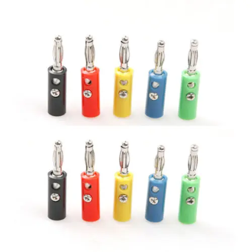 5 Colors Speaker Wire Cable Nickel Plated 4mm banana Male plug Screw type Connectors for Binding Post Power Test probe Tester
5 Colors Speaker Wire Cable Nickel Plated 4mm banana Male plug Screw type Connectors for Binding Post Power Test probe Tester