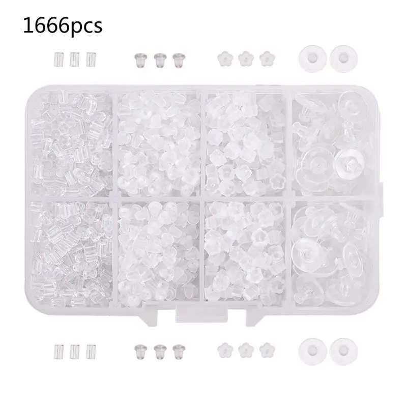 1666Pcs Silicone Clear Earring Backs Safety Bullet Earring Clutch Hypoallergenic Convenient Ear Plug Combination Set
1666Pcs Silicone Clear Earring Backs Safety Bullet Earring Clutch Hypoallergenic Convenient Ear Plug Combination Set