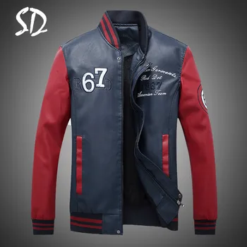 Jackets Men Pu Leather Bomber Coats Patchwork Embroidery Baseball Jackets Slim Fit Fleece Pilot Jackets Casaco Masculino Fashion
Jackets Men Pu Leather Bomber Coats Patchwork Embroidery Baseball Jackets Slim Fit Fleece Pilot Jackets Casaco Masculino Fashion