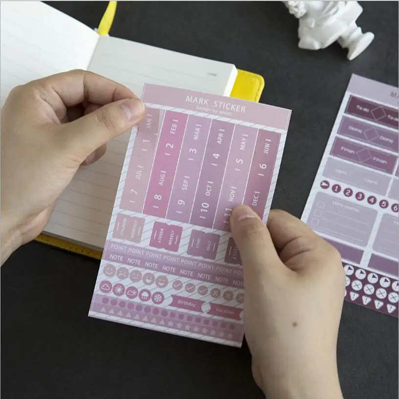 8pcs gradient color index sticker monthly weekly schedule planner Agenda sticky Page Marker Stickers Office Accessory Stationery
8pcs gradient color index sticker monthly weekly schedule planner Agenda sticky Page Marker Stickers Office Accessory Stationery