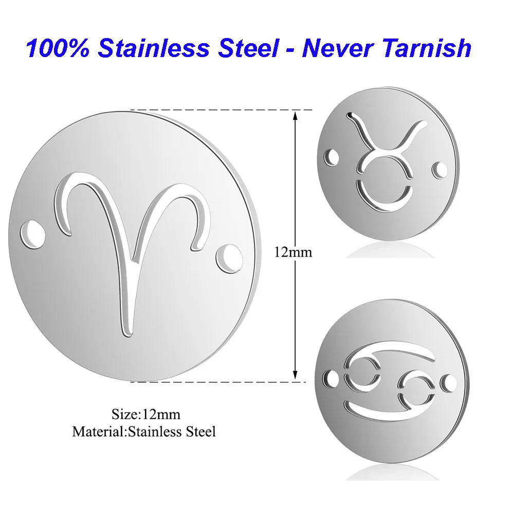 5pcs/lot 100% Stainless Steel Disc Zodiac Symbol Connector Charms VNISTAR High Polished Horoscope Connectors for Bracelets
5pcs/lot 100% Stainless Steel Disc Zodiac Symbol Connector Charms VNISTAR High Polished Horoscope Connectors for Bracelets