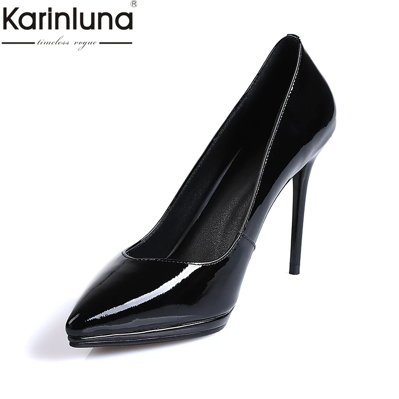 KarinLuna Genuine Leather Chic Brand New Pointed Toe Sexy Thin High Heels women's Shoes Elegant Office Lady women's Stiletto
KarinLuna Genuine Leather Chic Brand New Pointed Toe Sexy Thin High Heels women's Shoes Elegant Office Lady women's Stiletto