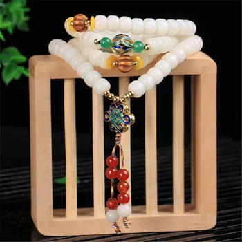 Natural Hainan White Bodhi Root Beads 108 Mala Beads Bracelet or Necklace with Cloisonne Chinese Knot Pendant Women Yoga Jewelry
Natural Hainan White Bodhi Root Beads 108 Mala Beads Bracelet or Necklace with Cloisonne Chinese Knot Pendant Women Yoga Jewelry