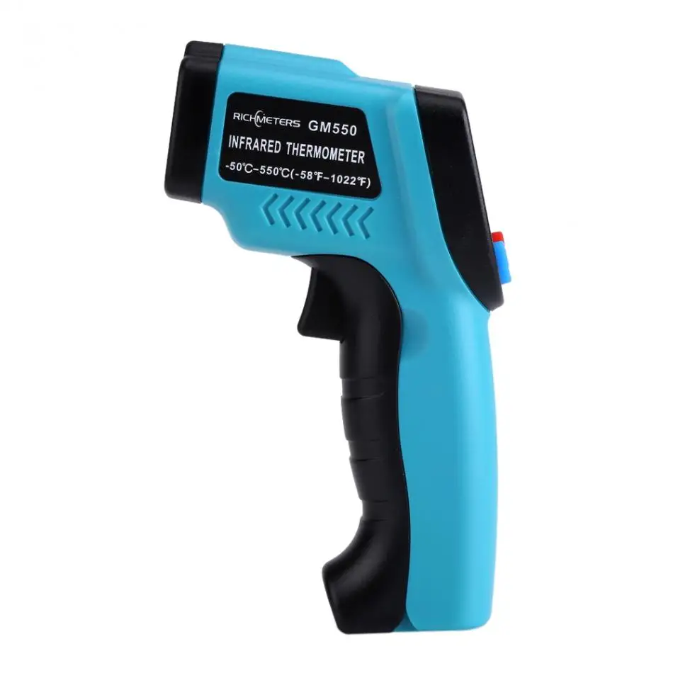 RICHMETERS GM550 Non-Contact Laser LCD Display IR Infrared Digital C/F Selection Surface Temperature Thermometer
RICHMETERS GM550 Non-Contact Laser LCD Display IR Infrared Digital C/F Selection Surface Temperature Thermometer