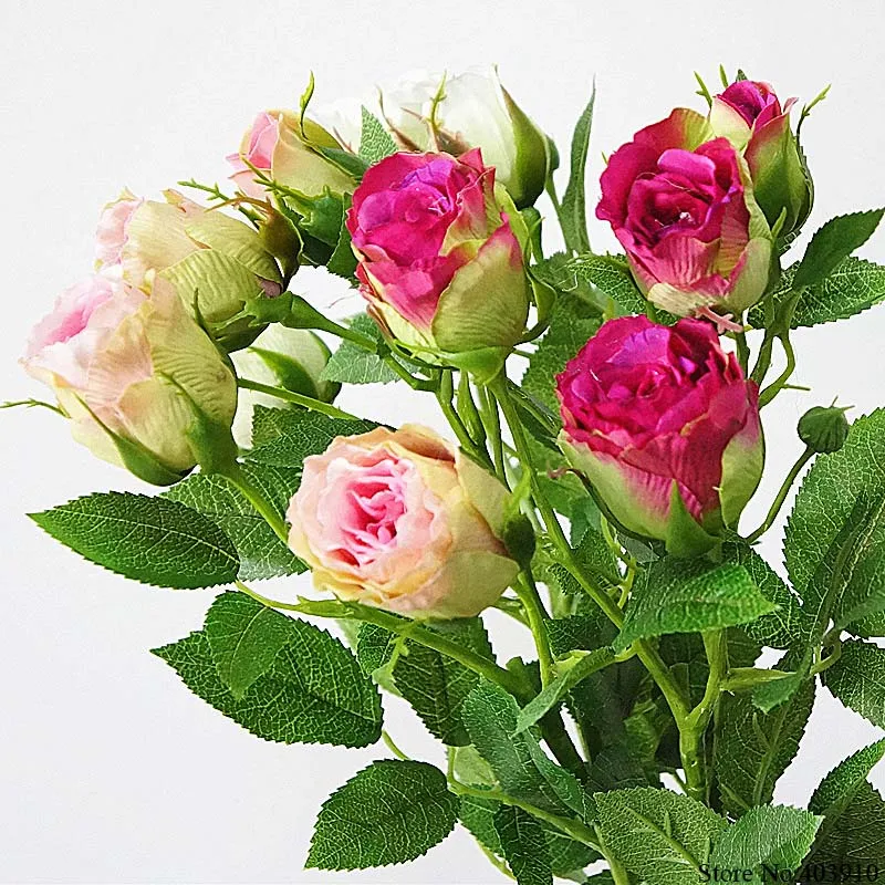 4Heads Artificial rose branch silk+plastic flores Simulation rose flowers for home hotel wedding decoration rose
4Heads Artificial rose branch silk+plastic flores Simulation rose flowers for home hotel wedding decoration rose