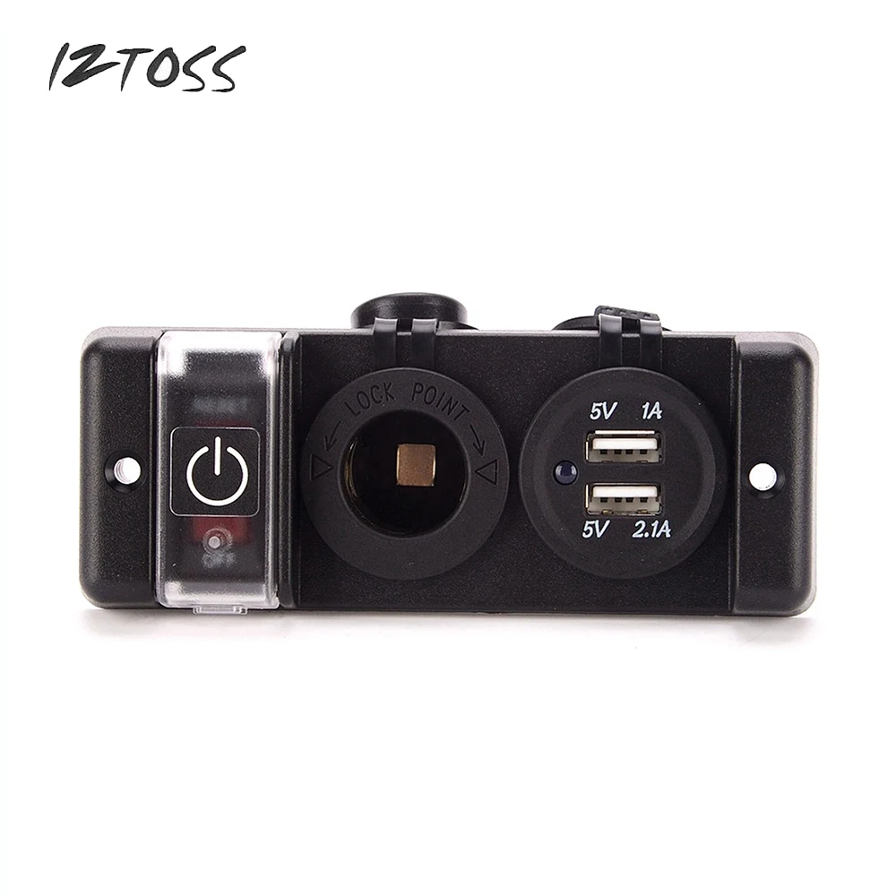 IZTOSS Cigarette Lighter Power Socket Plug 12V LED Car Cigarette Lighter Socket With Dual Socket USB Adapter Charger
IZTOSS Cigarette Lighter Power Socket Plug 12V LED Car Cigarette Lighter Socket With Dual Socket USB Adapter Charger