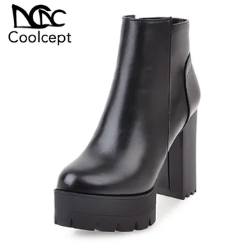 Coolcept Vintage Women High Heel Boots Platform Warm Fur Shoes Women Winter Thick Heel Ankle Boots Office Lady Shoes Size 33-43
Coolcept Vintage Women High Heel Boots Platform Warm Fur Shoes Women Winter Thick Heel Ankle Boots Office Lady Shoes Size 33-43