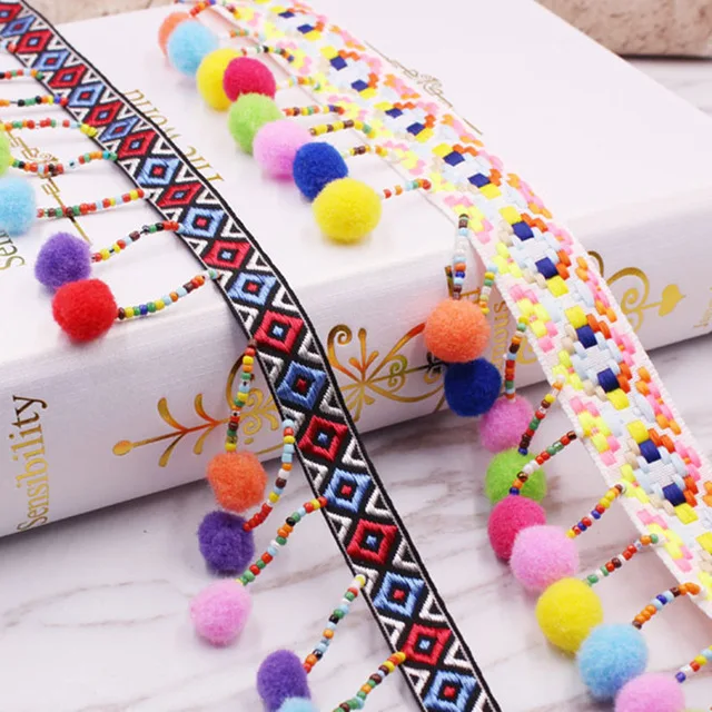 Embroidere Lace Trim Bohemian Ethnic Embroidery Lace Ribbon Colorful Round Ball Tassel Pompom Beads Pendant Collars Accessories
Embroidere Lace Trim Bohemian Ethnic Embroidery Lace Ribbon Colorful Round Ball Tassel Pompom Beads Pendant Collars Accessories