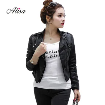 2018 New Leather Coats Women's Spring Autumn Slim Punk Jacket Ladies Biker Black Leather Jacket Woman Zipper Moto Pvc Coat Cheap
2018 New Leather Coats Women's Spring Autumn Slim Punk Jacket Ladies Biker Black Leather Jacket Woman Zipper Moto Pvc Coat Cheap