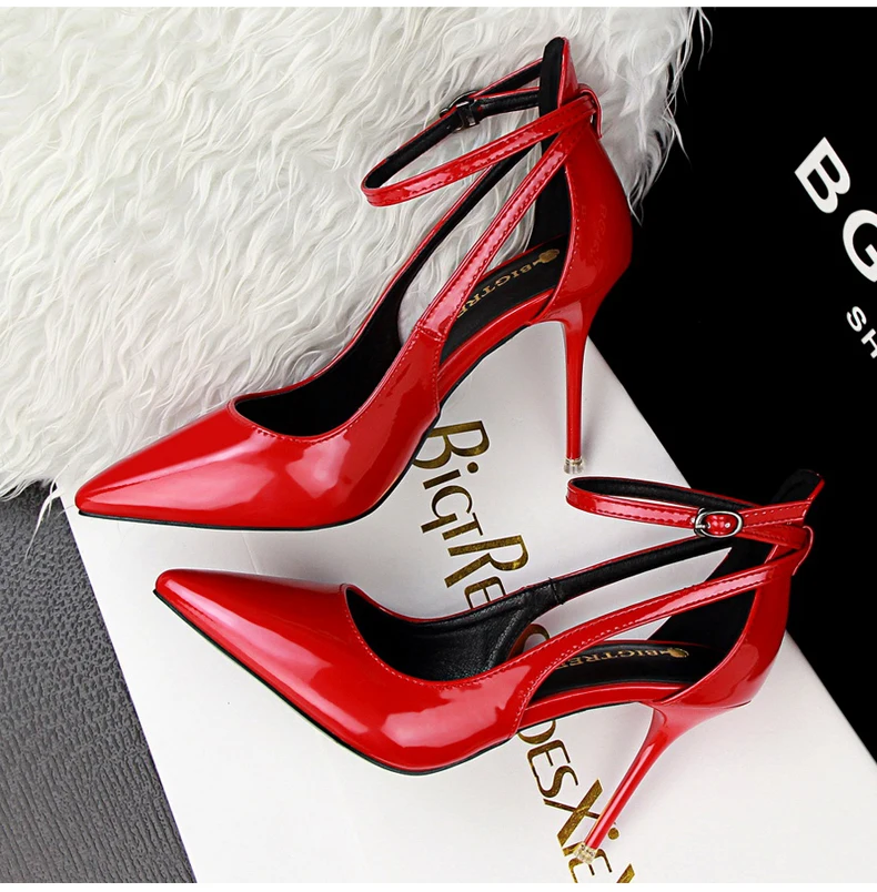 Women's Pumps Shoe Office Lady Heels Buckle Strap Wedding Women Shoes High Heels Sandals Silver Gold Shoes Woman High Heel 2018 (3)