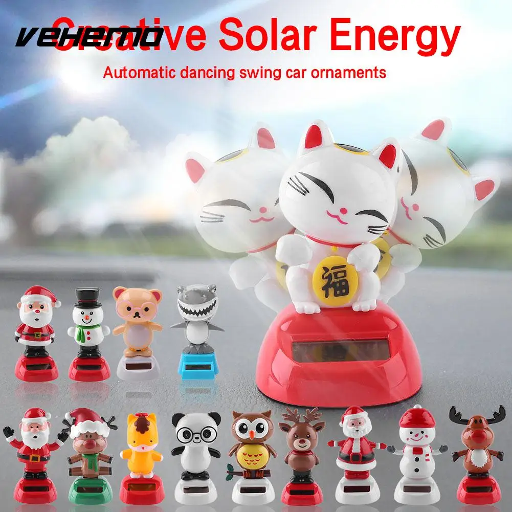 

Car Solar Powered Automatically Swing Animal Toy Auto Creative Ornaments Gift Home Decor Christmas Decoration Doll Dancer Cute