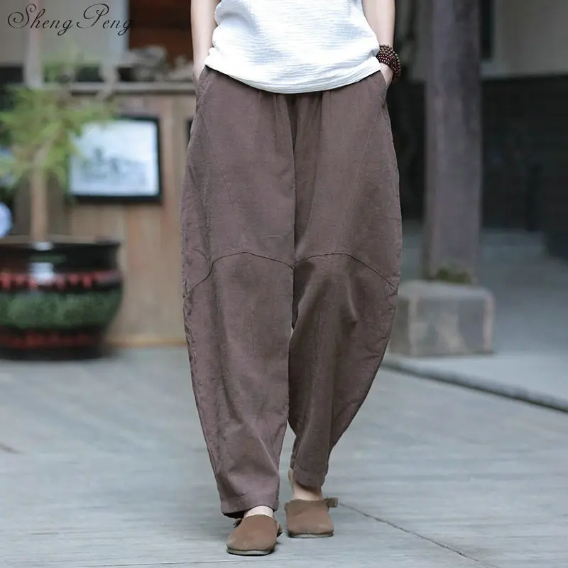 Autumn Solid Color Pockets Loose Pants 2019 New Women Vintage Elastic Waist Cotton Linen Wide Leg Full Length Pants V1572
Autumn Solid Color Pockets Loose Pants 2019 New Women Vintage Elastic Waist Cotton Linen Wide Leg Full Length Pants V1572