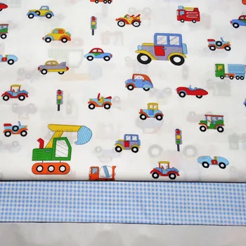 

half meter car print fabric cartoon cotton fabric baby cloth sewing bedding kids pillow case diy craft quilt tissue tecido A872