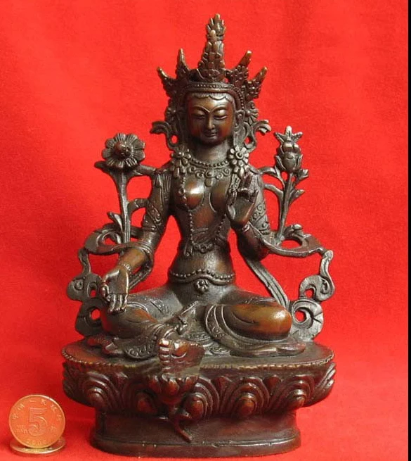 Tibet Bronze Kwan-yin Green Tara Buddha Statue 6.4"high Retro bronze factory outlets
Tibet Bronze Kwan-yin Green Tara Buddha Statue 6.4"high Retro bronze factory outlets