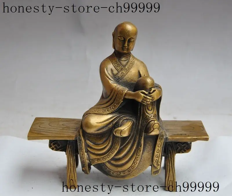 

christmas old tibet buddhism bronze seat jizo Ksitigarbha tang monk Sanzo buddha statue halloween