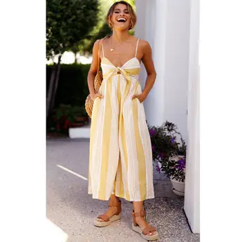 2019 New Women V Neck Wide Leg Pants Sexy V neck Backless Rompers Sleeveless Playsuit Ladies Romper Long Jumpsuit
2019 New Women V Neck Wide Leg Pants Sexy V neck Backless Rompers Sleeveless Playsuit Ladies Romper Long Jumpsuit
