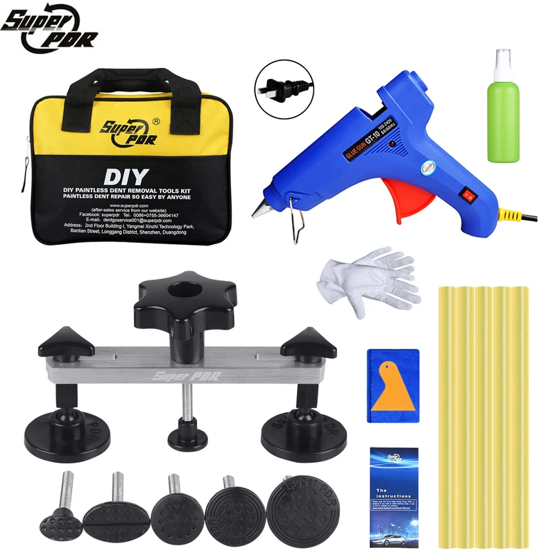 Super PDR Paintless Dent Repair Tools Auto Dent Pullers Pulling Bridge Hot Adhesive Glue Sticks For Glue Gun with Tool Bag Sets
Super PDR Paintless Dent Repair Tools Auto Dent Pullers Pulling Bridge Hot Adhesive Glue Sticks For Glue Gun with Tool Bag Sets