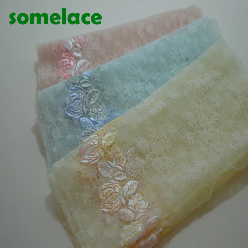 somelace 25CM Width (2yds/lot)Pink~Blue~Yellow soft gauze color floral embroidered DIY lace fabrics embroidered DIY lace trim
somelace 25CM Width (2yds/lot)Pink~Blue~Yellow soft gauze color floral embroidered DIY lace fabrics embroidered DIY lace trim