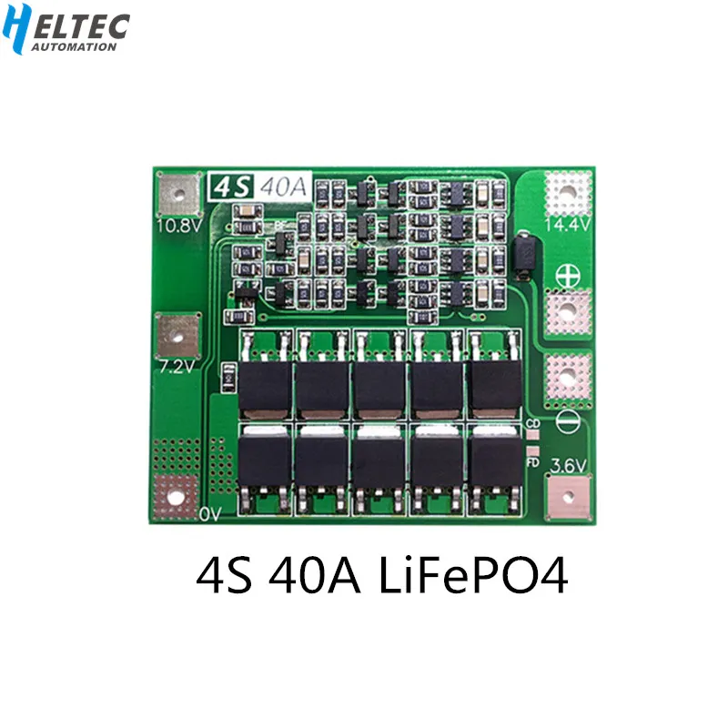 4S 40A Standard Version 12.8V 14.4V 18650 LiFePO4 lithium iron battery protection board /BMS Board | Электроника