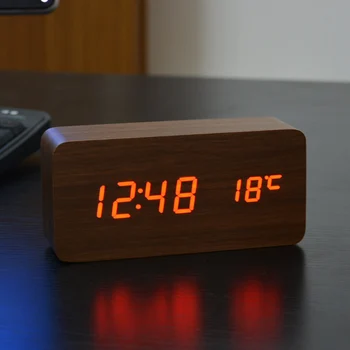 White LED wooden Board alarm clock+Temperature thermometer digital watch voice activated,Battery/USB power / reloj despertador
White LED wooden Board alarm clock+Temperature thermometer digital watch voice activated,Battery/USB power / reloj despertador