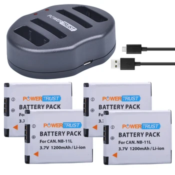 PowerTrust NB-11L NB 11L 4Pcs 1200mAh NB11L Camera Battery +Dual USB Charger for Canon IXUS 125 240HS A3400 A4000 A2300 A2400 Z1
PowerTrust NB-11L NB 11L 4Pcs 1200mAh NB11L Camera Battery +Dual USB Charger for Canon IXUS 125 240HS A3400 A4000 A2300 A2400 Z1