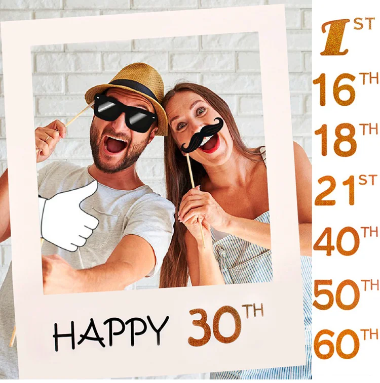 Happy 30 40 50 Year Old Happy Birthday Photo Booth Frame Photo booth Props Birthday Party Decoration Adult Event Party Supplies
Happy 30 40 50 Year Old Happy Birthday Photo Booth Frame Photo booth Props Birthday Party Decoration Adult Event Party Supplies
