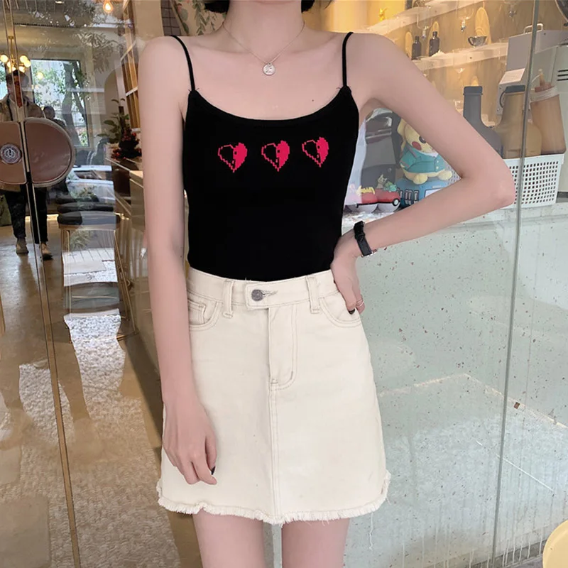 Fashion Camiseta Tirantes Mujer Wild tops Love Embroidered Camisole Slim Self-cultivation Camisole Female Bottoming Camisole
Fashion Camiseta Tirantes Mujer Wild tops Love Embroidered Camisole Slim Self-cultivation Camisole Female Bottoming Camisole