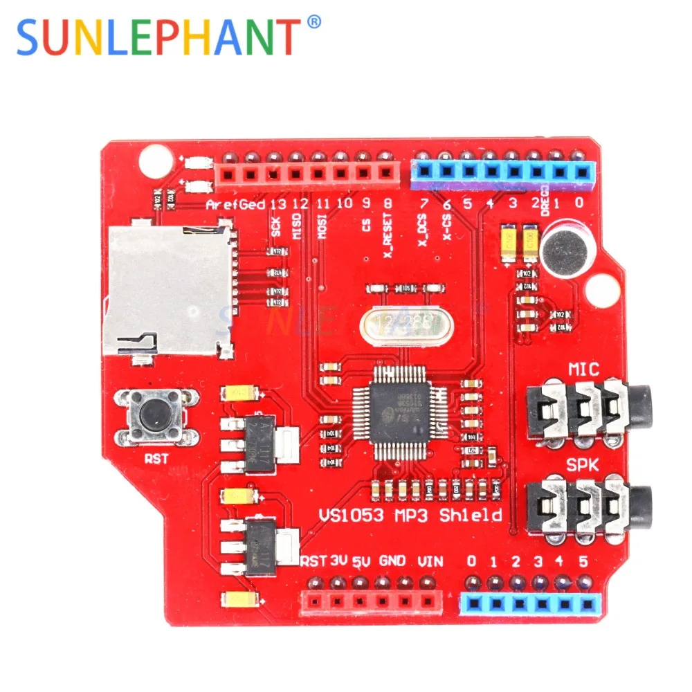 VS1053 VS1053B Stereo Audio MP3 Player Shield Record Decode Development Board Module With TF Card Slot For Arduno UNO R3 One
VS1053 VS1053B Stereo Audio MP3 Player Shield Record Decode Development Board Module With TF Card Slot For Arduno UNO R3 One