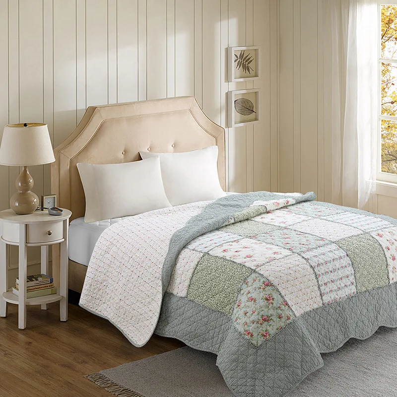 CHAUSUB Soft Cotton Bedspread Quilt 1pc Green Floral Coverlet Summer Patchwork Quilts Twin Size 150x200cm Quilted Sofa Blanket
CHAUSUB Soft Cotton Bedspread Quilt 1pc Green Floral Coverlet Summer Patchwork Quilts Twin Size 150x200cm Quilted Sofa Blanket