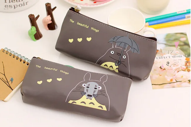 Cute Totoro Grey Waterproof Pencil Case