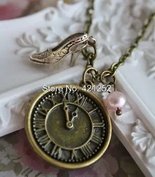 12pcs princess necklace love vintage charm clock high heel pendant bronze antique retro jewellery princess fairy tale jewelry
12pcs princess necklace love vintage charm clock high heel pendant bronze antique retro jewellery princess fairy tale jewelry