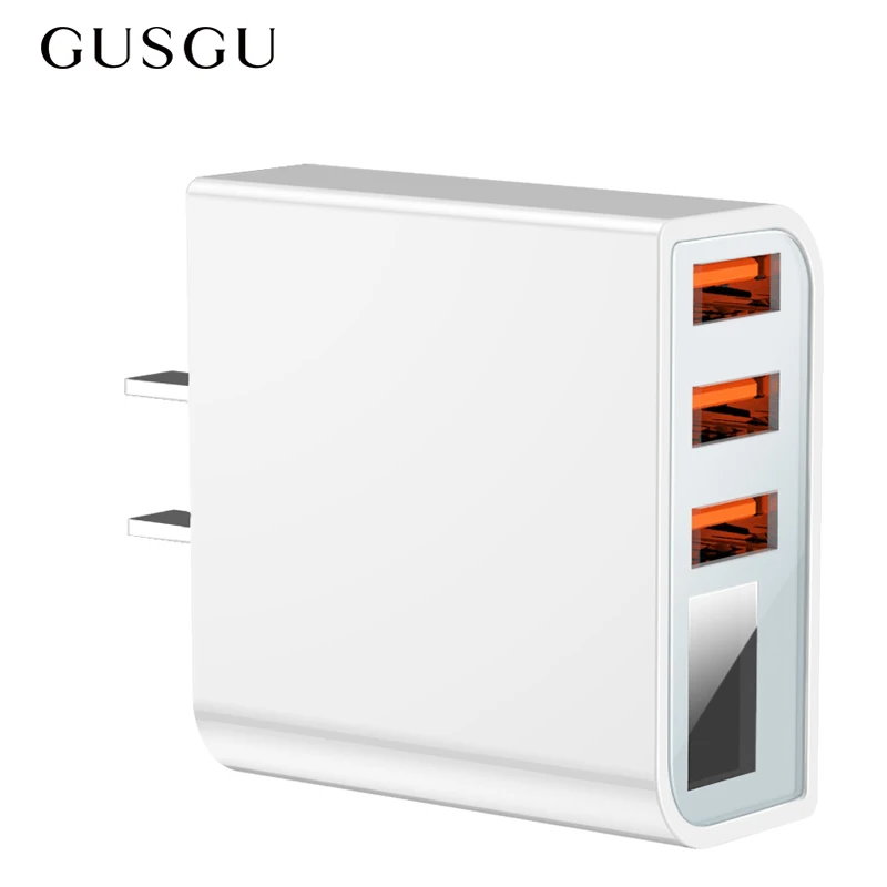 GUSGU Universal 5V USB Phone Charger LED Display 3 Port Fast Phone Charger Adapter US For iPhone Samsung Smart Travel Charger
GUSGU Universal 5V USB Phone Charger LED Display 3 Port Fast Phone Charger Adapter US For iPhone Samsung Smart Travel Charger