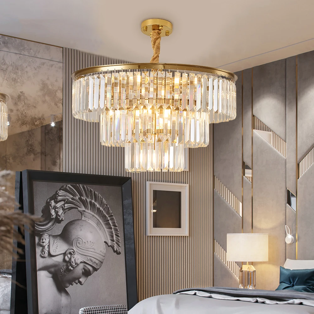 Modern led crystal chandelier lighting for living room light fixtures in the bedroom luxury gold round kitchen lamp
Modern led crystal chandelier lighting for living room light fixtures in the bedroom luxury gold round kitchen lamp