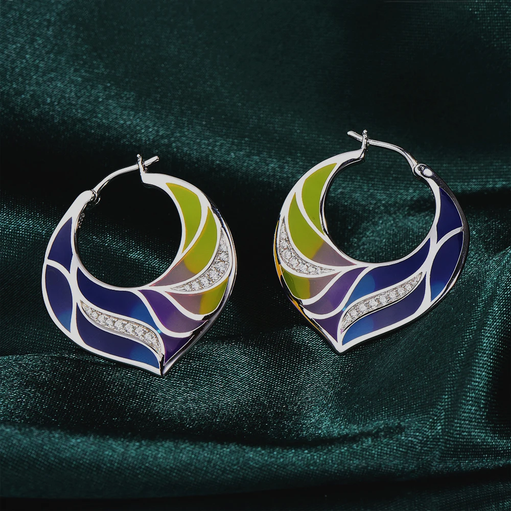 RainMarch Bohemian Enamel Silver Earrings For Women CZ Stone Wedding 925 Sterling Silver Earring Handmade enamel Jewelry
RainMarch Bohemian Enamel Silver Earrings For Women CZ Stone Wedding 925 Sterling Silver Earring Handmade enamel Jewelry