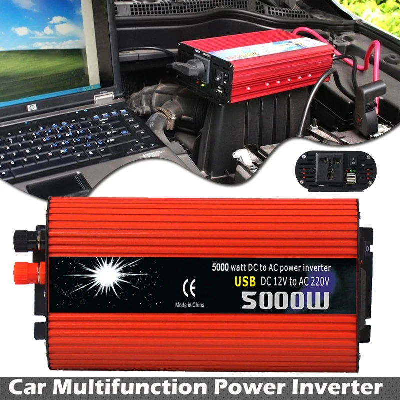Car Inverter 5000W DC 12V to AC 220V Power Inverter Charger Converter Transformer Vehicle USB Pure Sine Wave Power Auto Adapter
Car Inverter 5000W DC 12V to AC 220V Power Inverter Charger Converter Transformer Vehicle USB Pure Sine Wave Power Auto Adapter