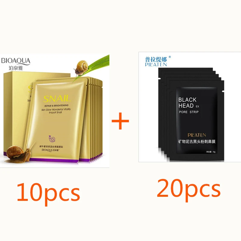 Plattina deep effective to blackhead mud film + BIOAQUA snail moisturizing hydrating easy to absorb mask
Plattina deep effective to blackhead mud film + BIOAQUA snail moisturizing hydrating easy to absorb mask