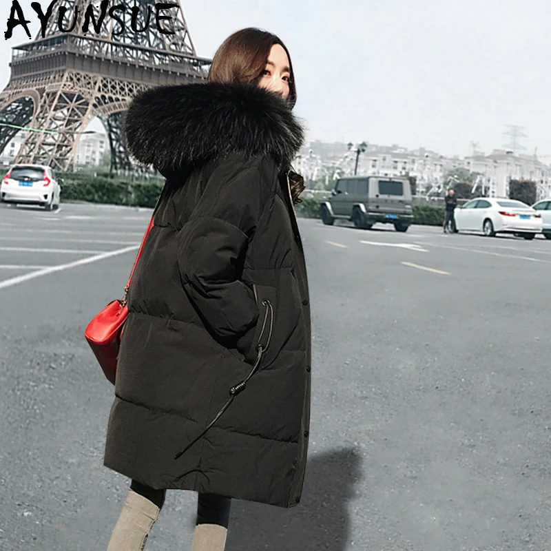 AYUNSUE Winter Down Jacket Woman Hooded Plus Size 5xl Big Fur Collar Down Coats Women Parkas Long Coat Chamarras De Mujer KJ444
AYUNSUE Winter Down Jacket Woman Hooded Plus Size 5xl Big Fur Collar Down Coats Women Parkas Long Coat Chamarras De Mujer KJ444