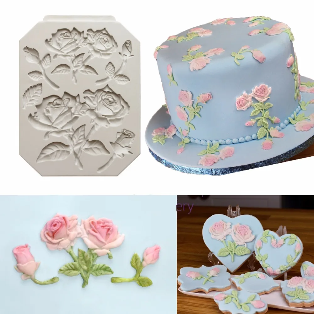 Silicone Mold Rose Stems Fondant Cake Molds Wedding Cake Decorating Tools Christmas Confeitaria Kitchen Accessories
Silicone Mold Rose Stems Fondant Cake Molds Wedding Cake Decorating Tools Christmas Confeitaria Kitchen Accessories