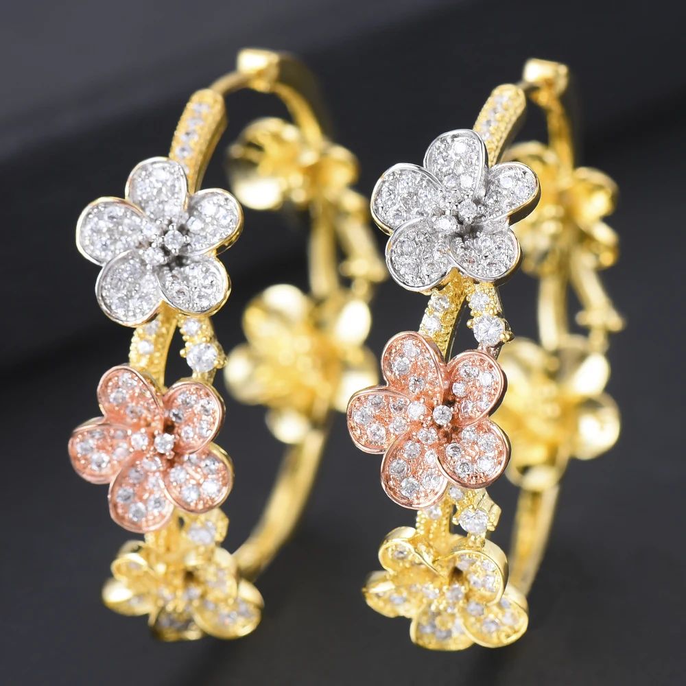 SisCathy Fashion Hoop Earrings For Women Jewelry Charms Korean Round Circle CZ Flower Statement Earrings Bridal Dress Wedding
SisCathy Fashion Hoop Earrings For Women Jewelry Charms Korean Round Circle CZ Flower Statement Earrings Bridal Dress Wedding
