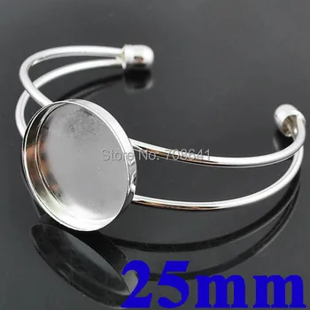25mm Rhodium tone Plated Blank Bangle Settings Circle Deep wall Bezel Cabochons Cuff Bracelet Bangle Bases Findings Wholesale
25mm Rhodium tone Plated Blank Bangle Settings Circle Deep wall Bezel Cabochons Cuff Bracelet Bangle Bases Findings Wholesale