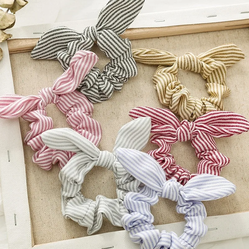 Lovely Striped Hair Scrunchies Cute Rabbit Ears Hair Accessories Rubber Hair Rope Ponytail Holder Bows Hair Tie Band For Women
Lovely Striped Hair Scrunchies Cute Rabbit Ears Hair Accessories Rubber Hair Rope Ponytail Holder Bows Hair Tie Band For Women