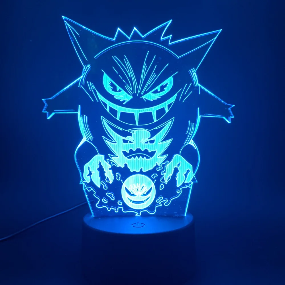 Game Pokemon GO Gengar Figure 3d Led Night Light Best Gift for Kids Child Bedroom Decorative Atmosphere Nightlight Lamp 3d
Game Pokemon GO Gengar Figure 3d Led Night Light Best Gift for Kids Child Bedroom Decorative Atmosphere Nightlight Lamp 3d