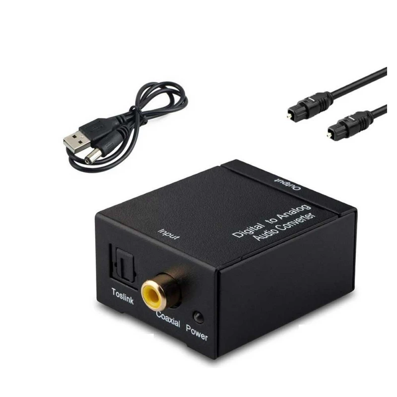 Digital Optical Coaxial Toslink Signal To Analog Audio Converter Adapter RCA Digital To Analog Audio Converter Adapter Black
Digital Optical Coaxial Toslink Signal To Analog Audio Converter Adapter RCA Digital To Analog Audio Converter Adapter Black