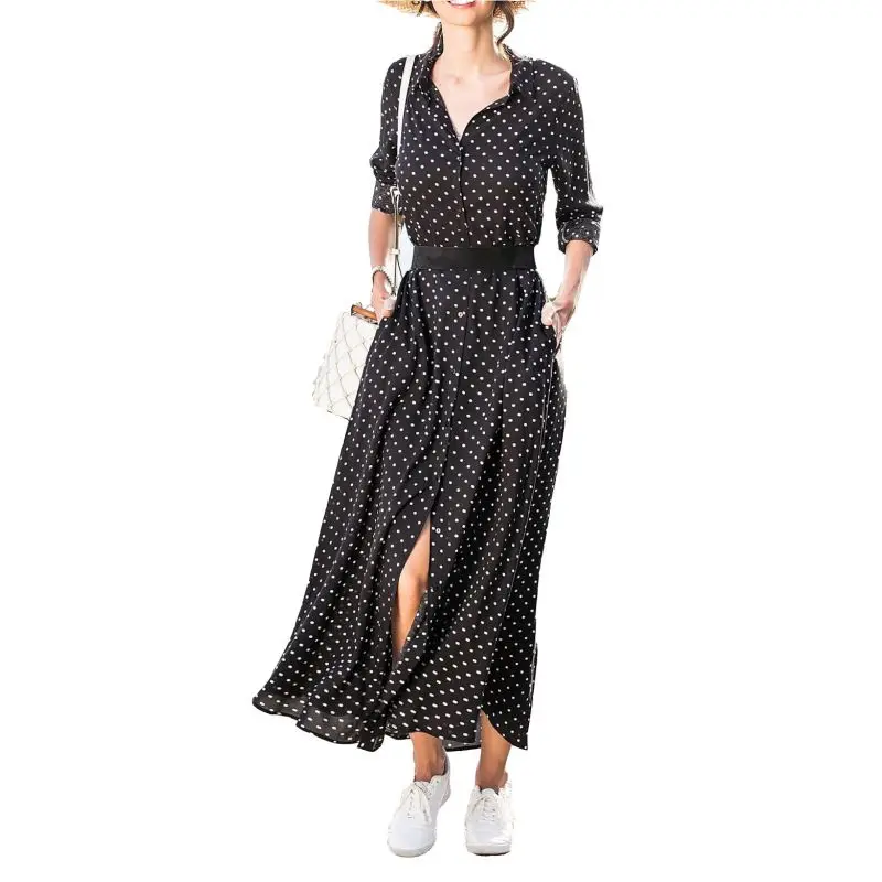 Oioninos Elegant Black Polka Dot Long Dress Women 3 colors Chiffon Long Sleeve Pleated Maxi Dresses Casual Vestidos 2019 Spring
Oioninos Elegant Black Polka Dot Long Dress Women 3 colors Chiffon Long Sleeve Pleated Maxi Dresses Casual Vestidos 2019 Spring