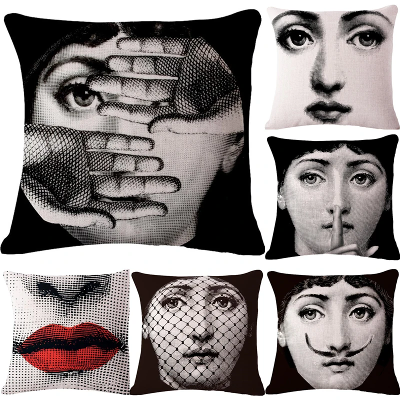 Decorative throw pillows case Cute Cartoon fornasetti face cushion cover for sofa home decor almofadas pillowcase in stock
Decorative throw pillows case Cute Cartoon fornasetti face cushion cover for sofa home decor almofadas pillowcase in stock