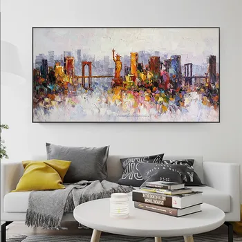 New York oil painting impasto texture Statue of Liberty cityscape quadros wall art picture on Canvas for living room home decor
New York oil painting impasto texture Statue of Liberty cityscape quadros wall art picture on Canvas for living room home decor