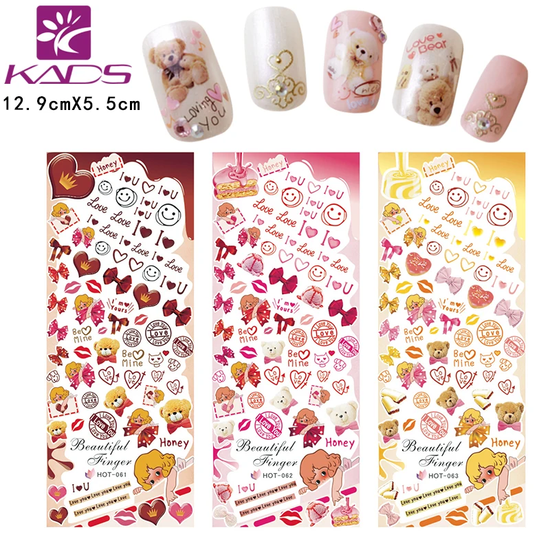 LARGE 1 SET(3 DESIGNS IN 1)HOT061-063 Water decal Nail Sticker Cute Bear & Sweets & Lips&Bow design For nail accessories
LARGE 1 SET(3 DESIGNS IN 1)HOT061-063 Water decal Nail Sticker Cute Bear & Sweets & Lips&Bow design For nail accessories